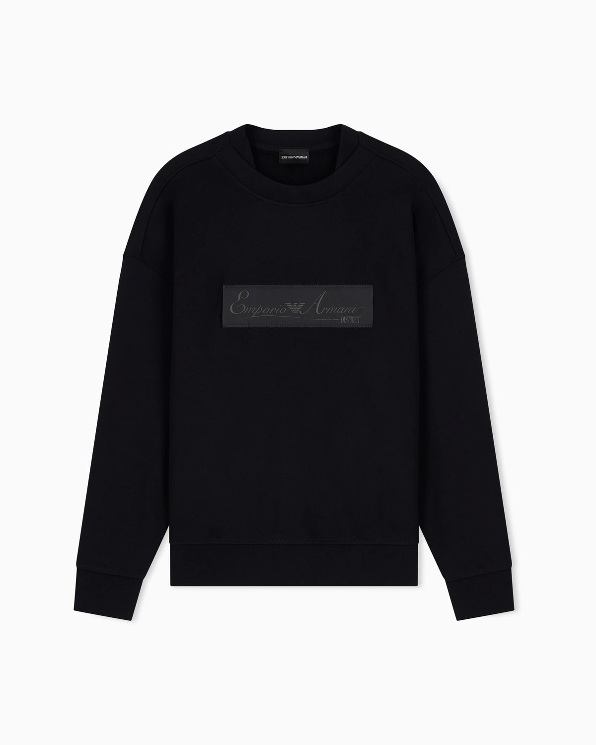 French terry jersey sweatshirt with emporio armani district patch