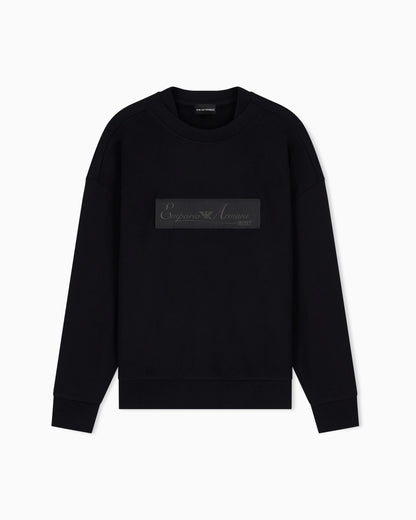 French terry jersey sweatshirt with emporio armani district patch