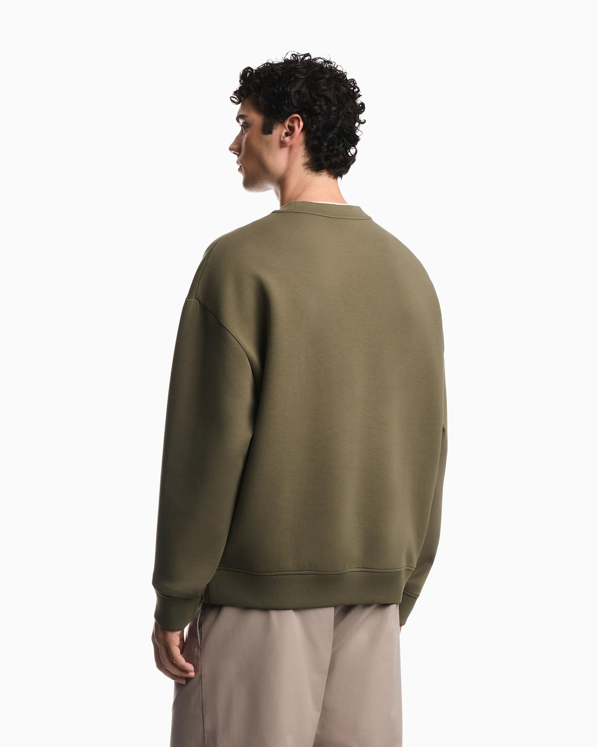 Double jersey sweatshirt with eagle embroidery