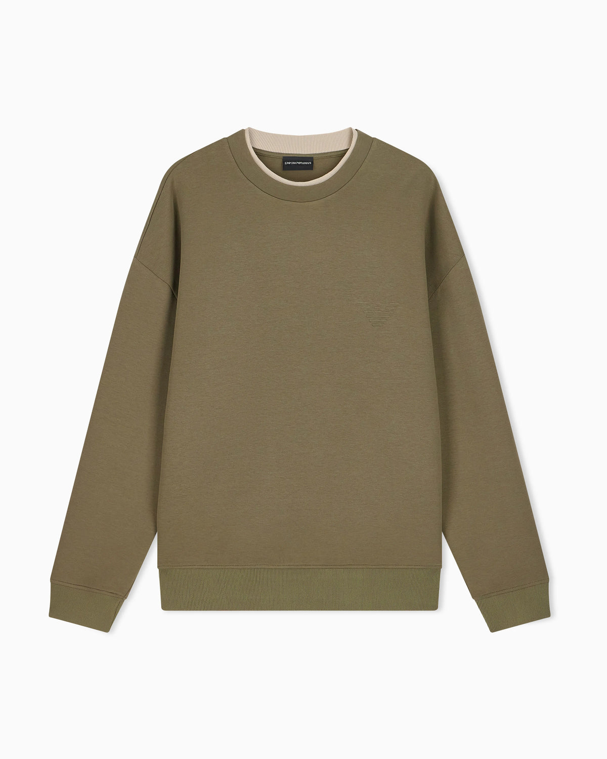 Double jersey sweatshirt with eagle embroidery