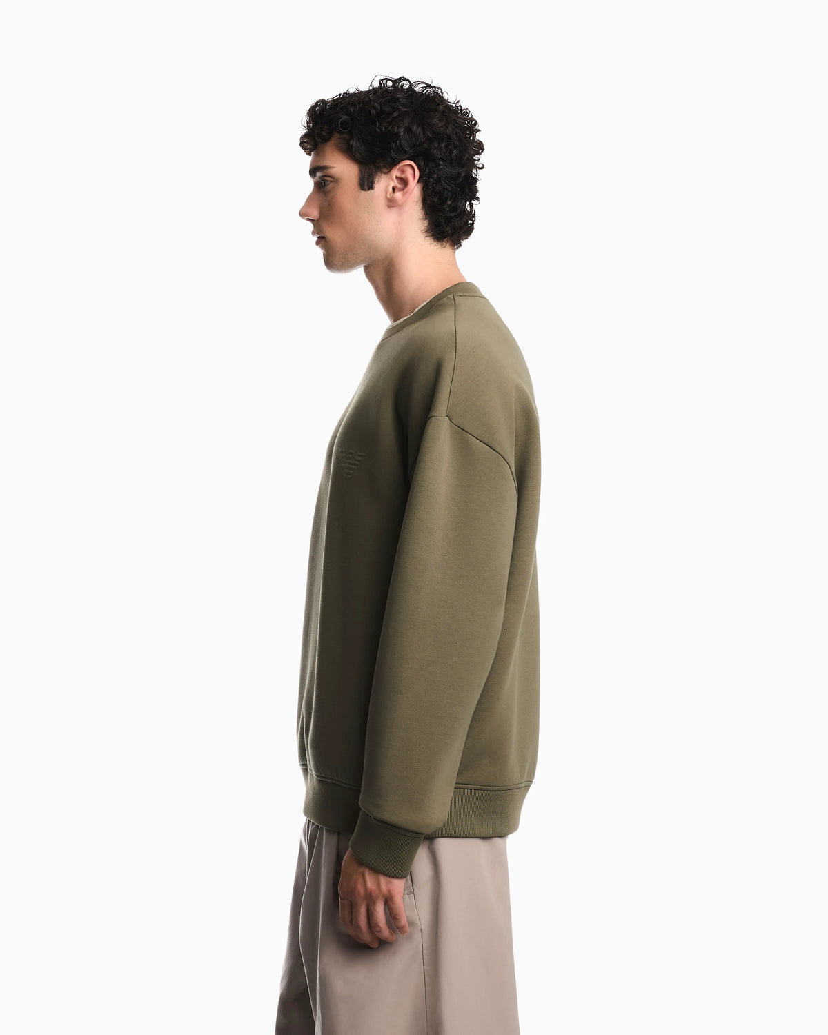 Double jersey sweatshirt with eagle embroidery