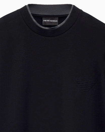 Double jersey sweatshirt with eagle embroidery