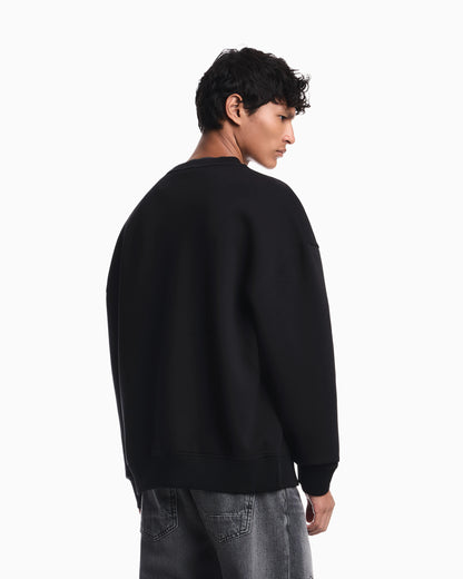 Double jersey sweatshirt with eagle embroidery