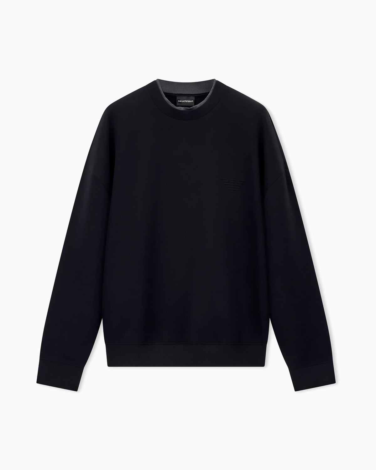 Double jersey sweatshirt with eagle embroidery