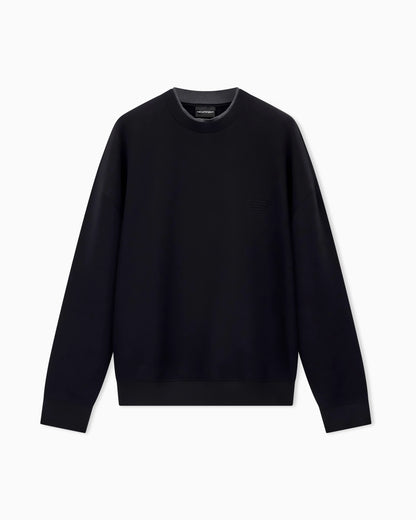 Double jersey sweatshirt with eagle embroidery
