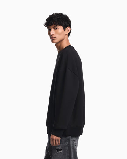 Double jersey sweatshirt with eagle embroidery