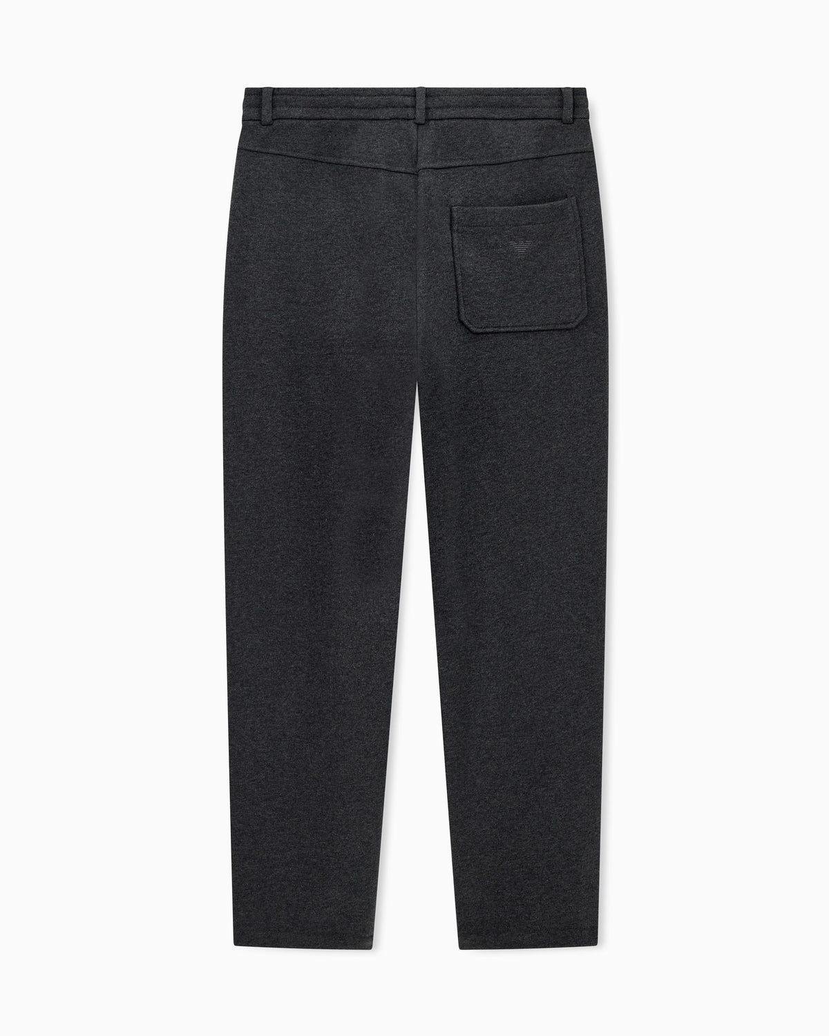 Trousers straight leg in French terry cotton with flat front