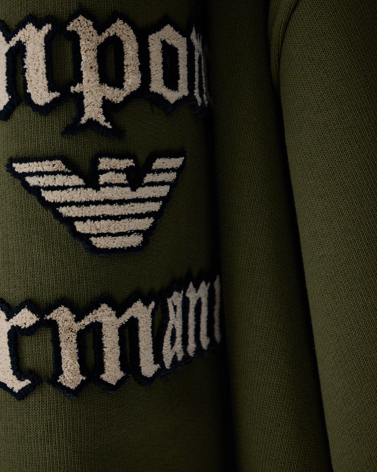 French terry jersey hoodie with soft touch logo embroidery
