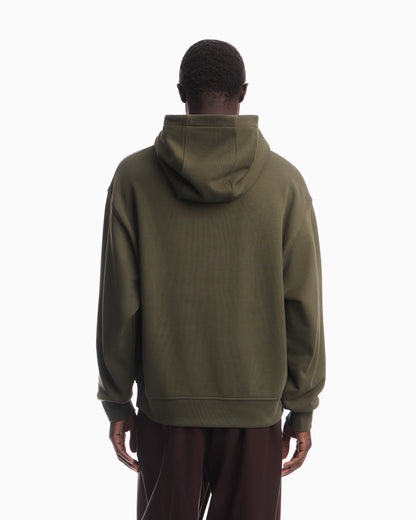 French terry jersey hoodie with soft touch logo embroidery