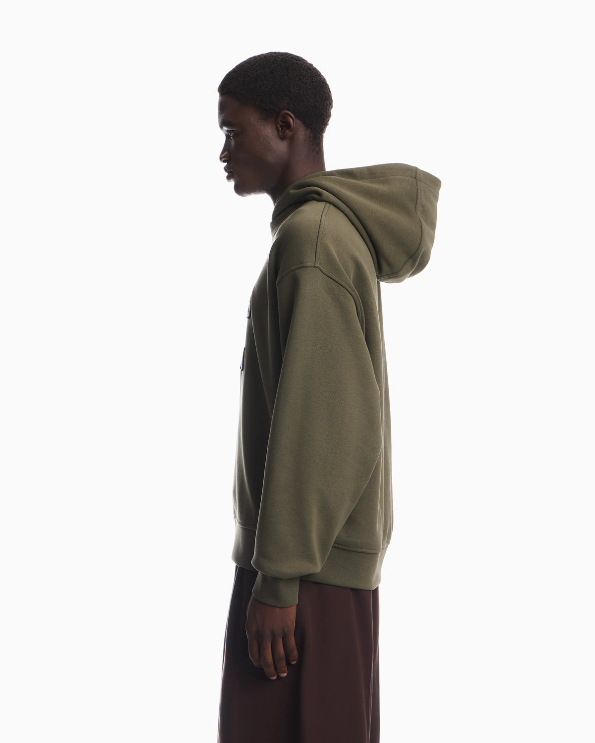 French terry jersey hoodie with soft touch logo embroidery