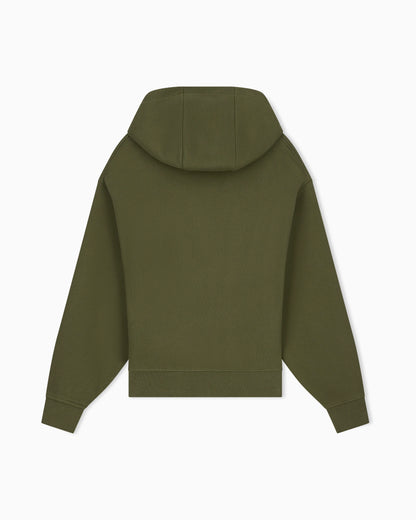 French terry jersey hoodie with soft touch logo embroidery