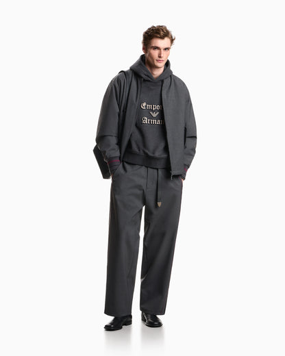French terry jersey hoodie with soft touch logo embroidery