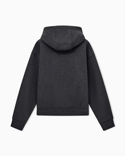 French terry jersey hoodie with soft touch logo embroidery