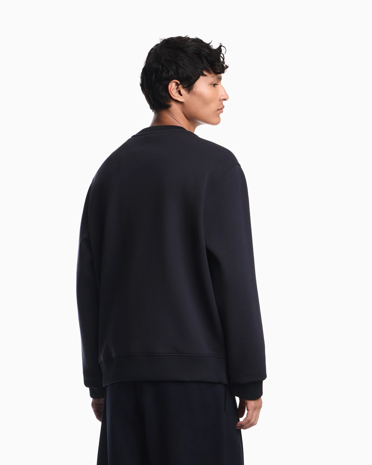 Double jersey sweatshirt with large flocked logo