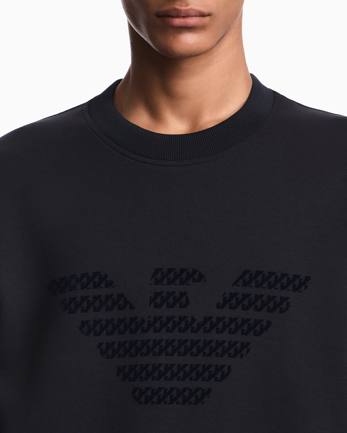 Double jersey sweatshirt with large flocked logo