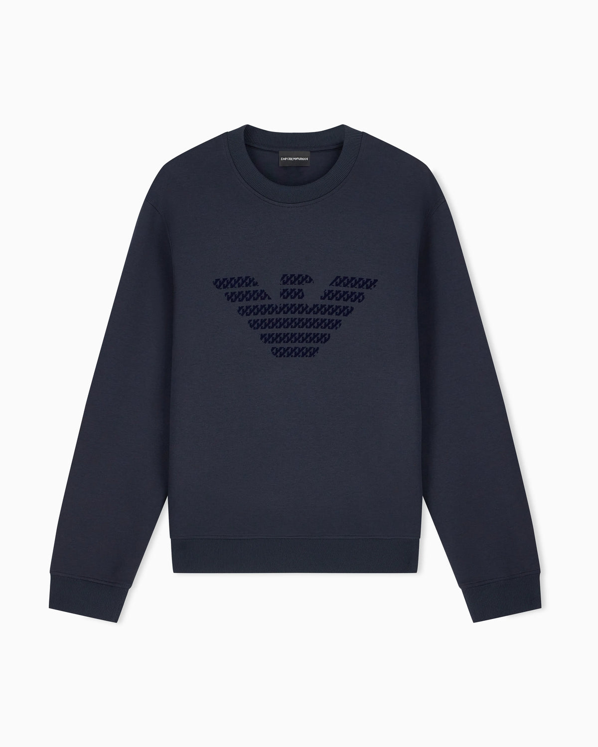 Double jersey sweatshirt with large flocked logo