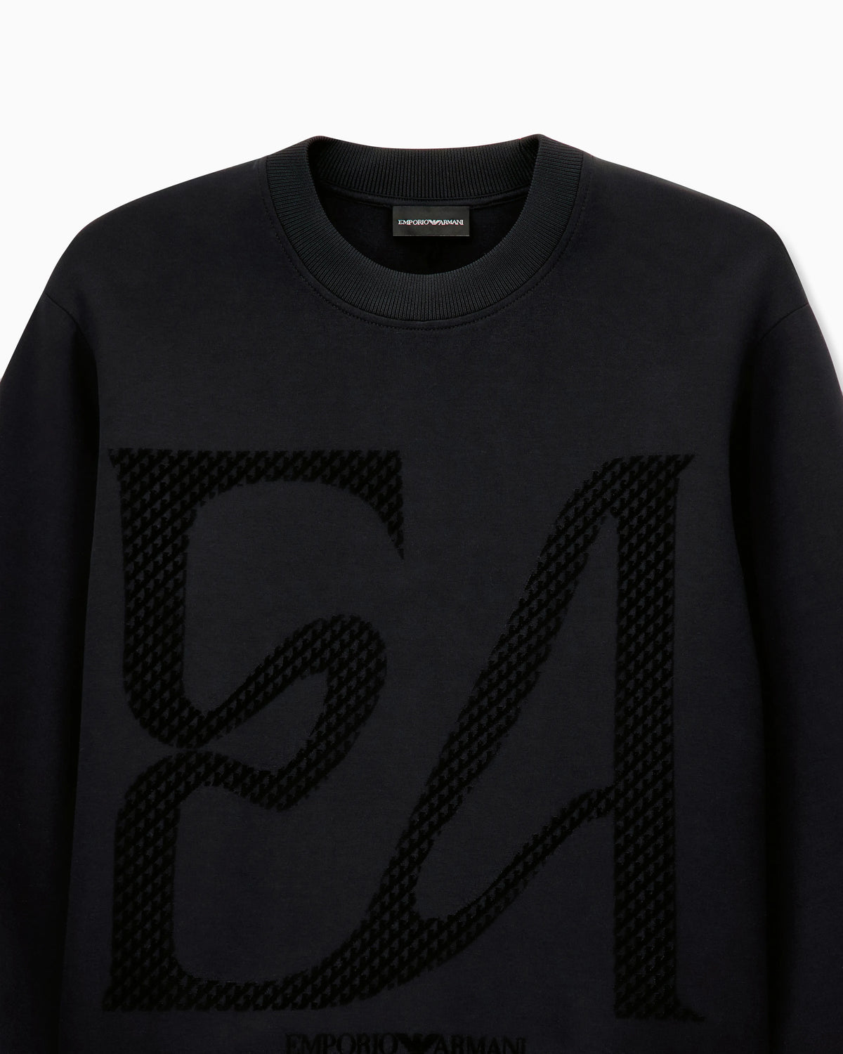 Double jersey sweatshirt with large flocked logo