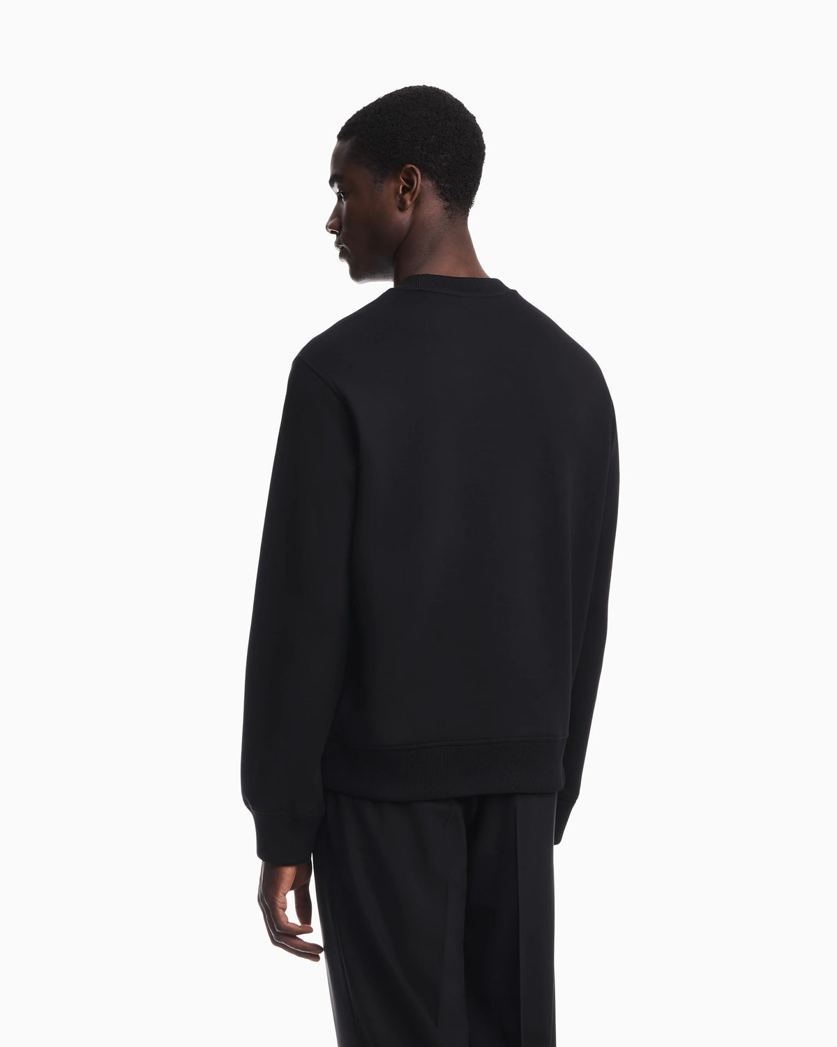 Double jersey sweatshirt with large flocked logo