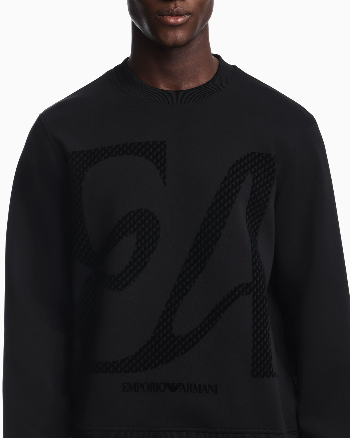 Double jersey sweatshirt with large flocked logo