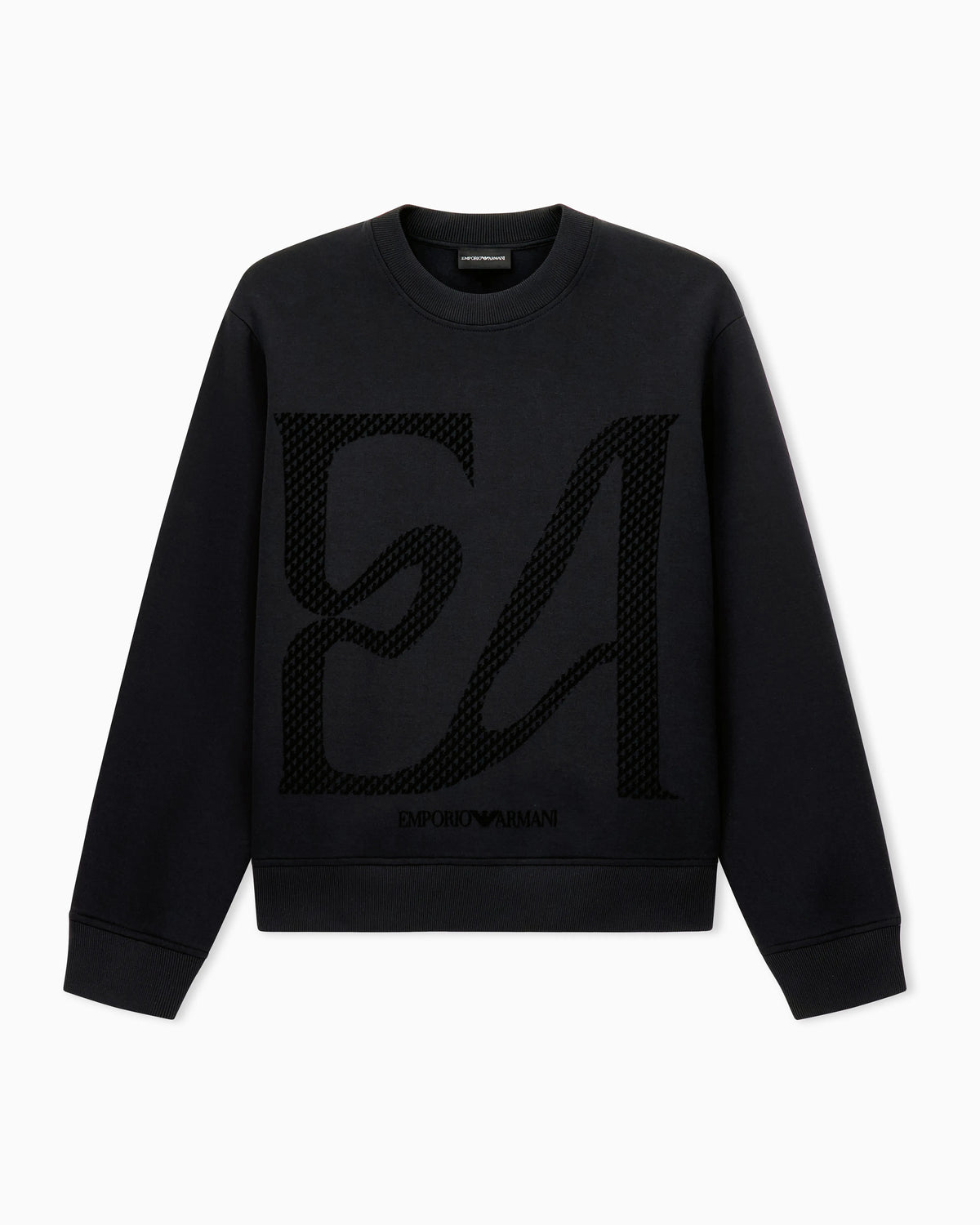 Double jersey sweatshirt with large flocked logo