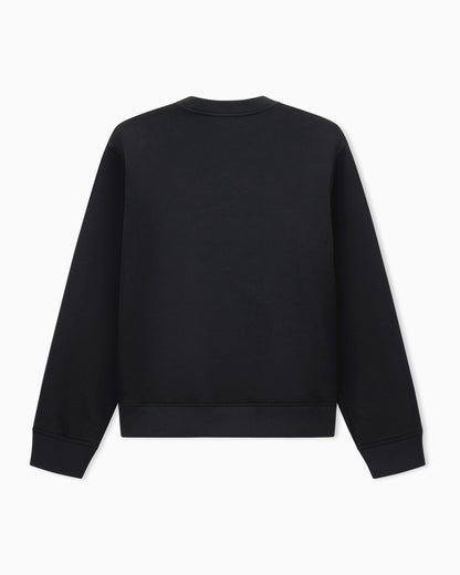 Double jersey sweatshirt with large flocked logo