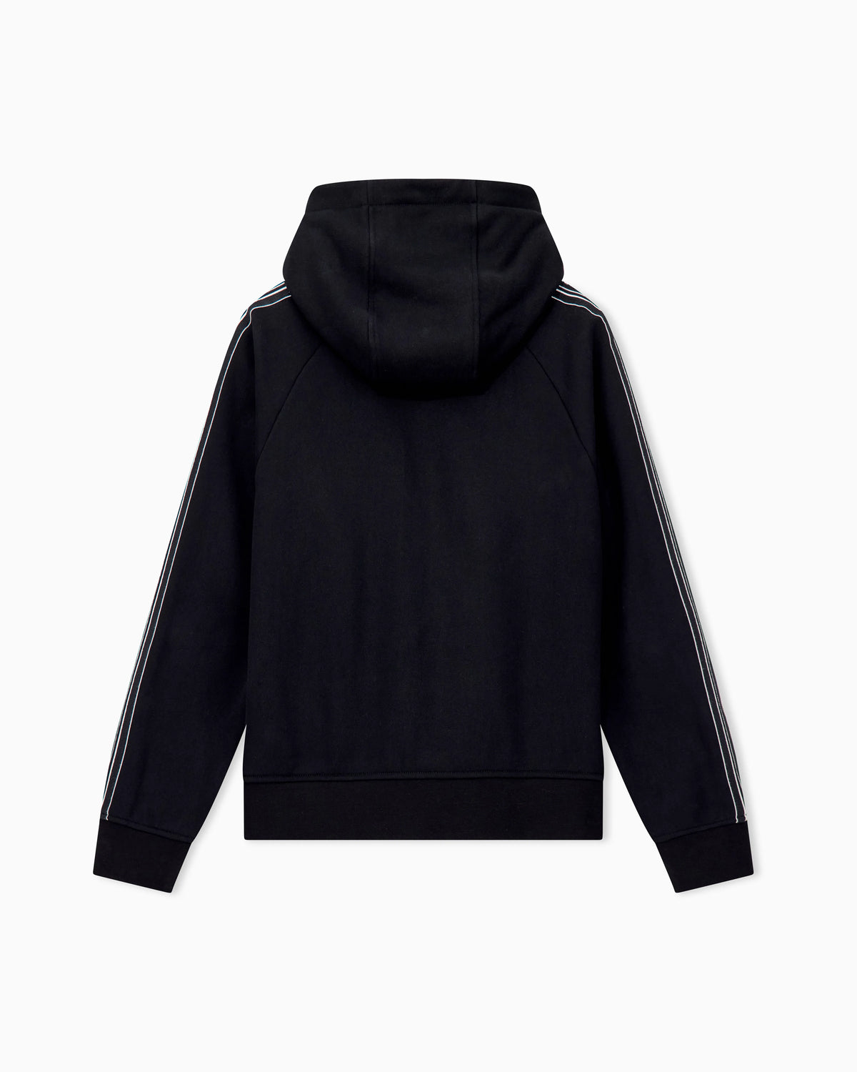 Hooded zip sweatshirt with french terry jersey stripes
