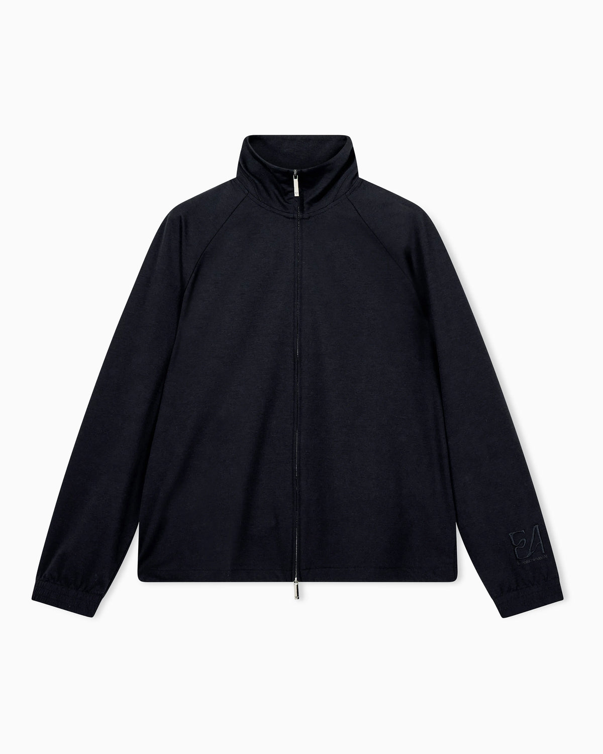 Full-zip sweatshirt in lyocell blend interlock jersey