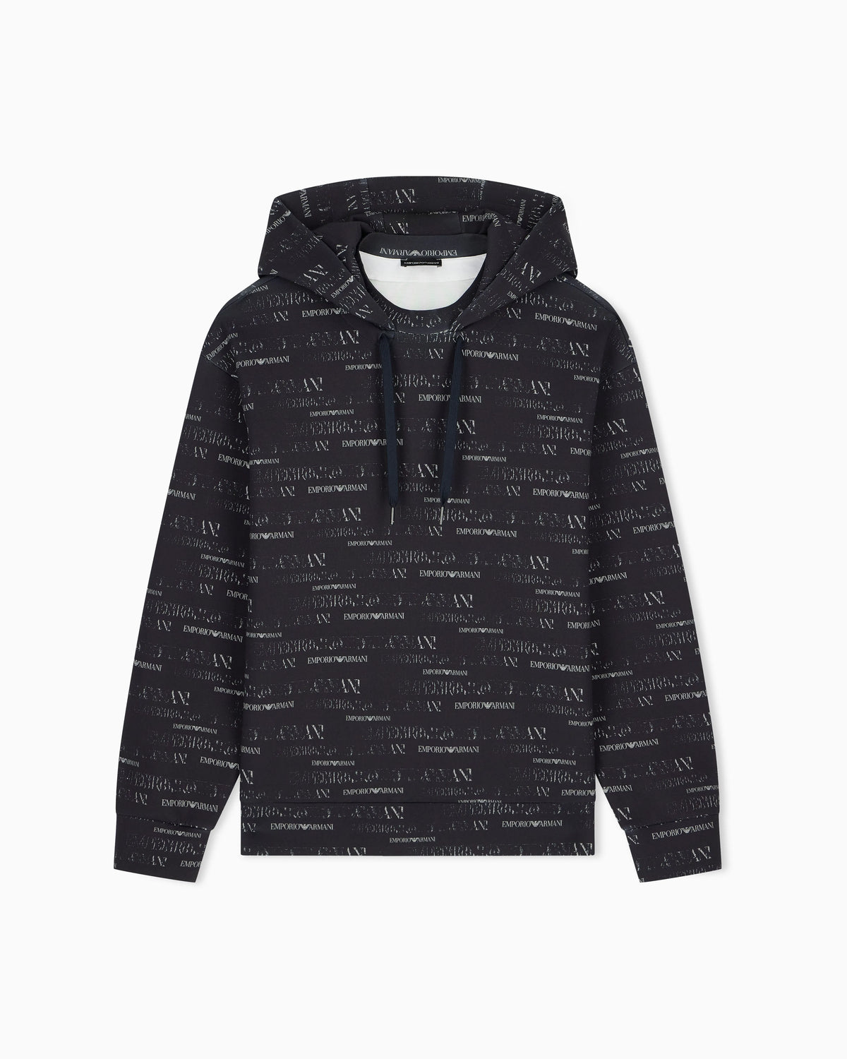 Double jersey hoodie with all-over logo print