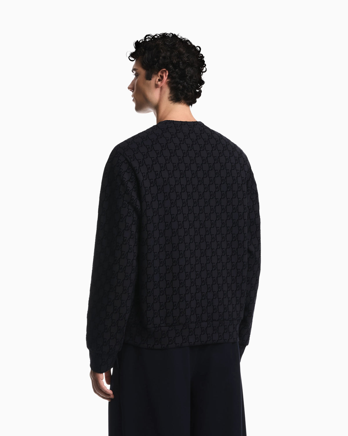Double jersey sweatshirt with all-over logo print