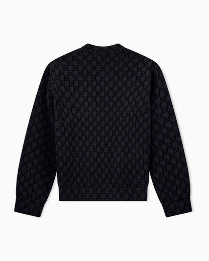 Double jersey sweatshirt with all-over logo print