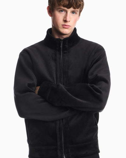Full zip lyocell chenille sweatshirt