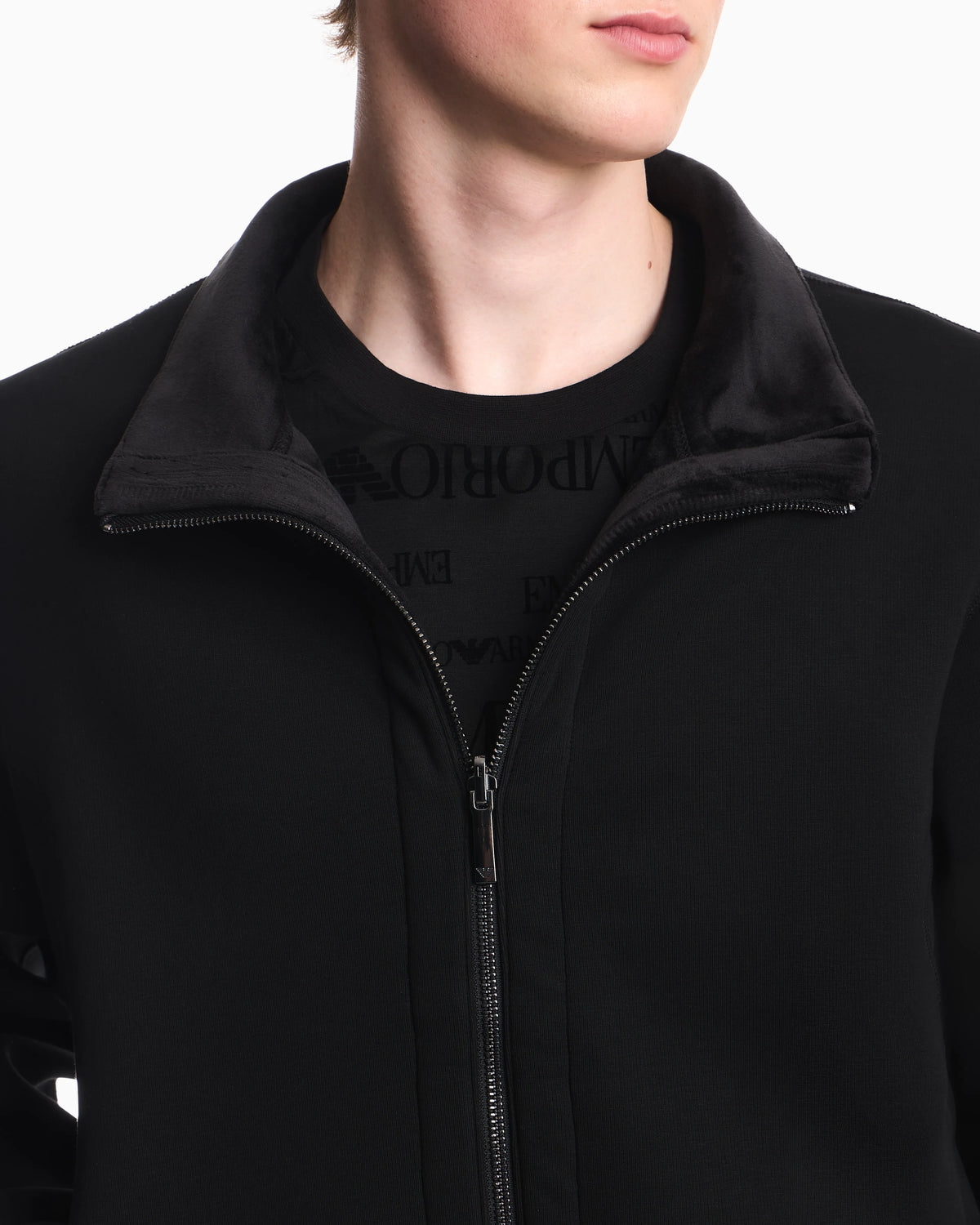Full zip lyocell chenille sweatshirt