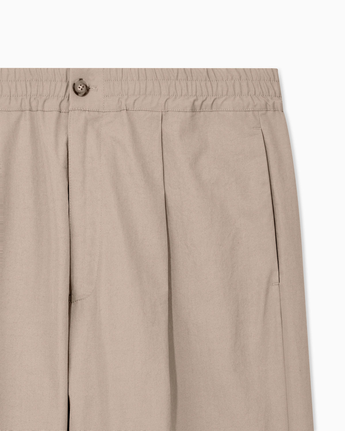 Regular fit cotton poplin trousers with elasticated waist
