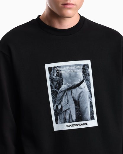 Photographic-print jersey sweatshirt Signature Capsule