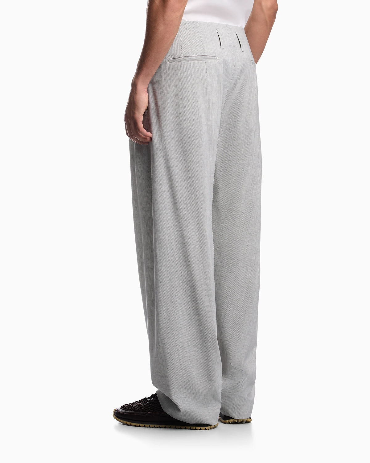 Striped trousers in stretch virgin wool