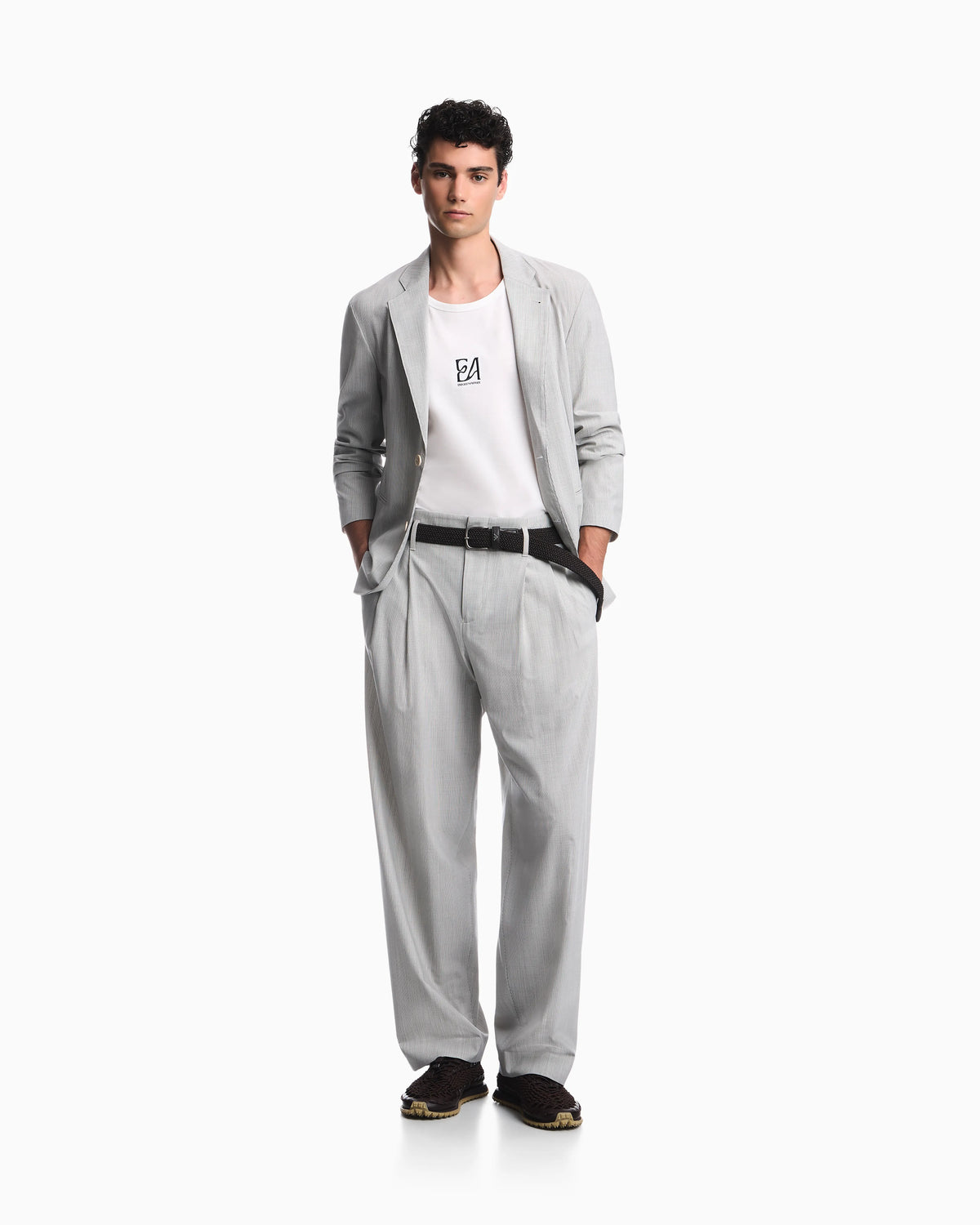 Striped trousers in stretch virgin wool