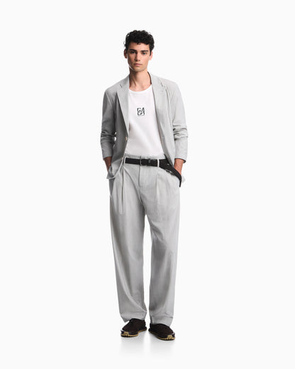 Striped trousers in stretch virgin wool