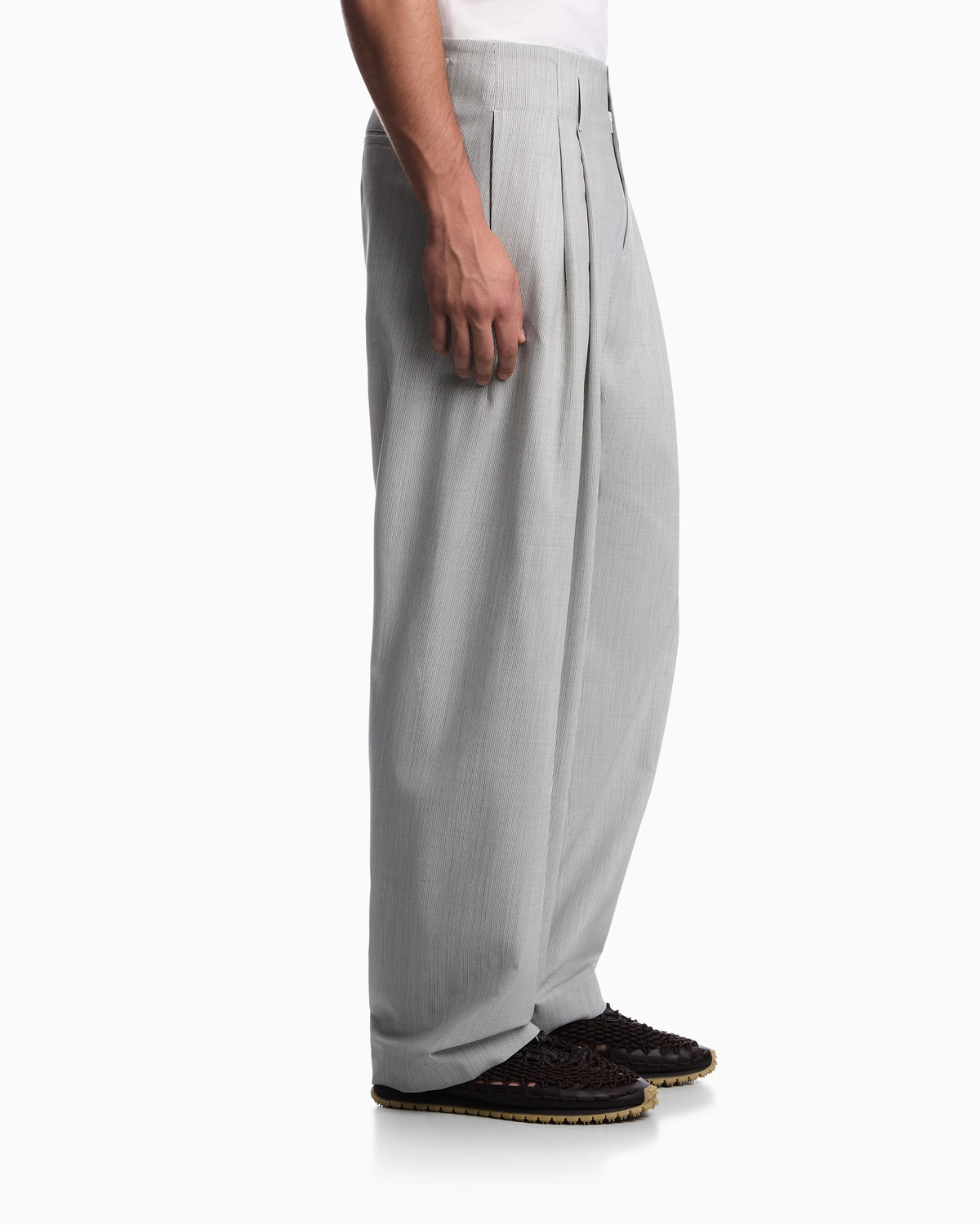 Striped trousers in stretch virgin wool