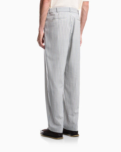 Straight-leg striped trousers in stretch virgin wool