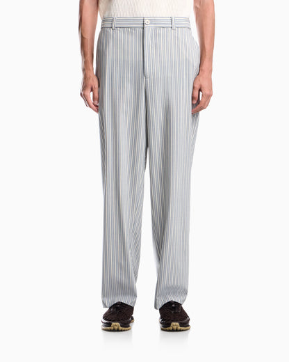 Straight-leg striped trousers in stretch virgin wool