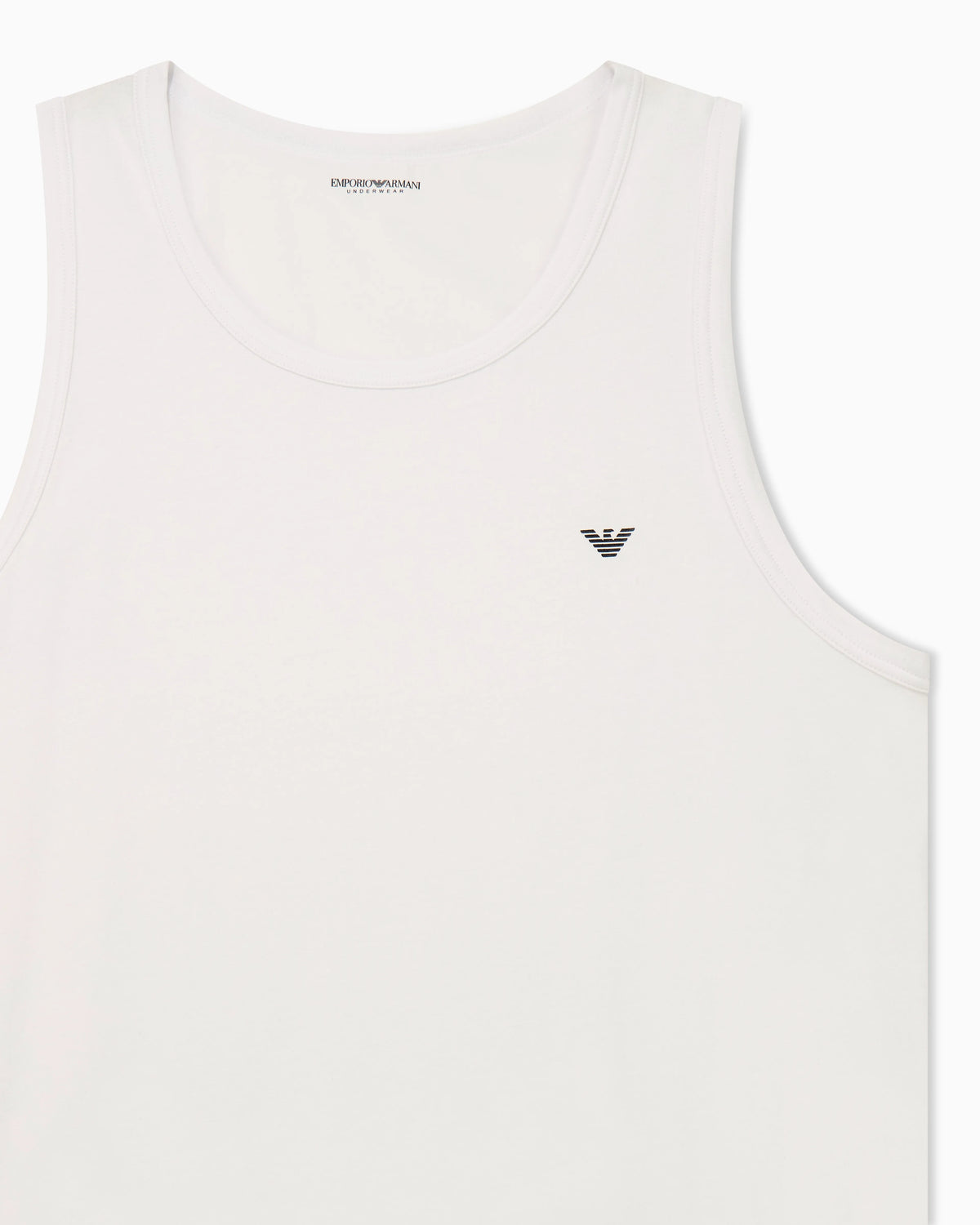 Cotton tank top with round neckline and embroidered logo