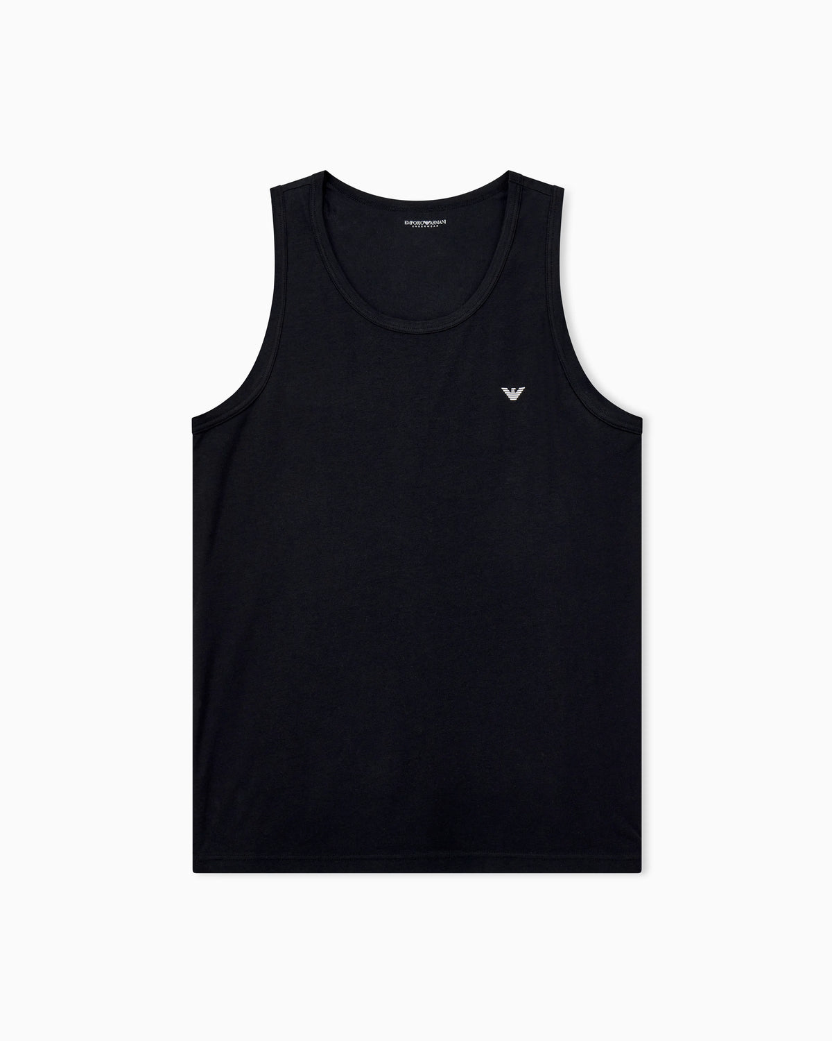 Cotton tank top with round neckline and embroidered logo