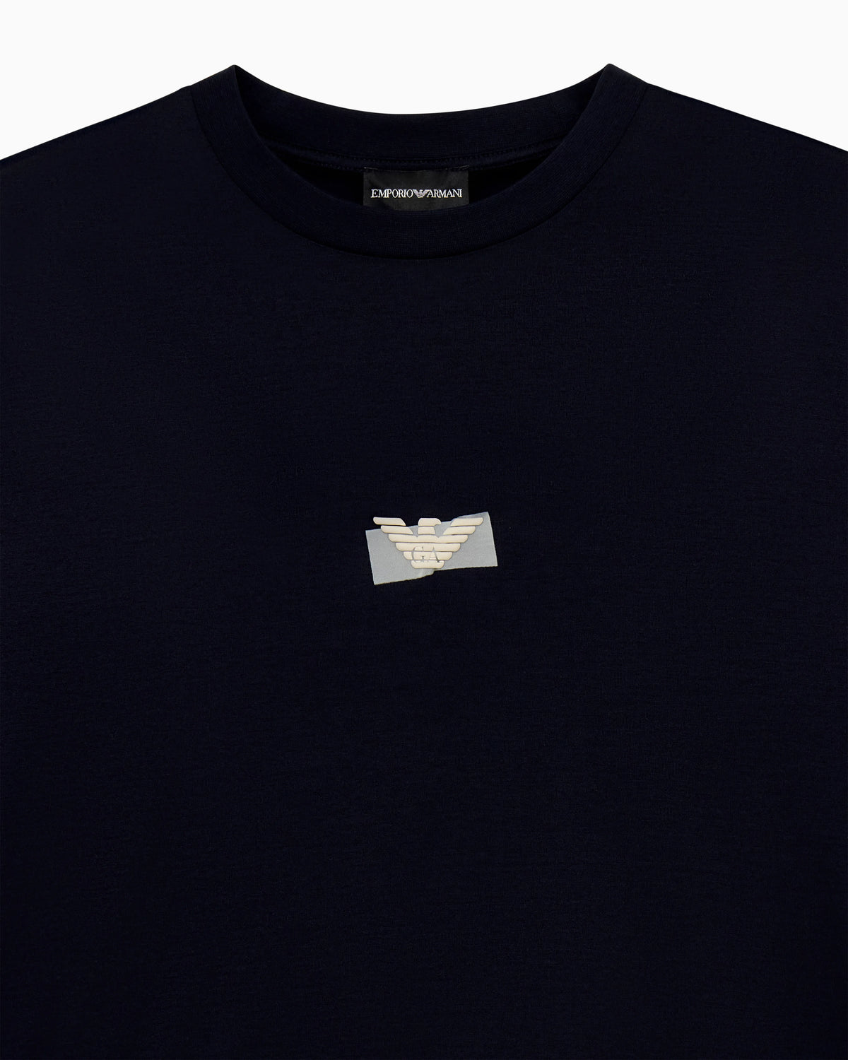 Jersey T-shirt in lyocell blend with embossed eagle and logo print