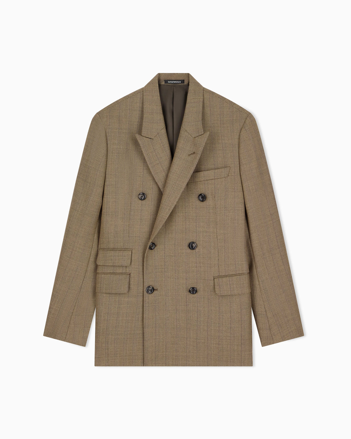 Lined blazer in herringbone virgin wool