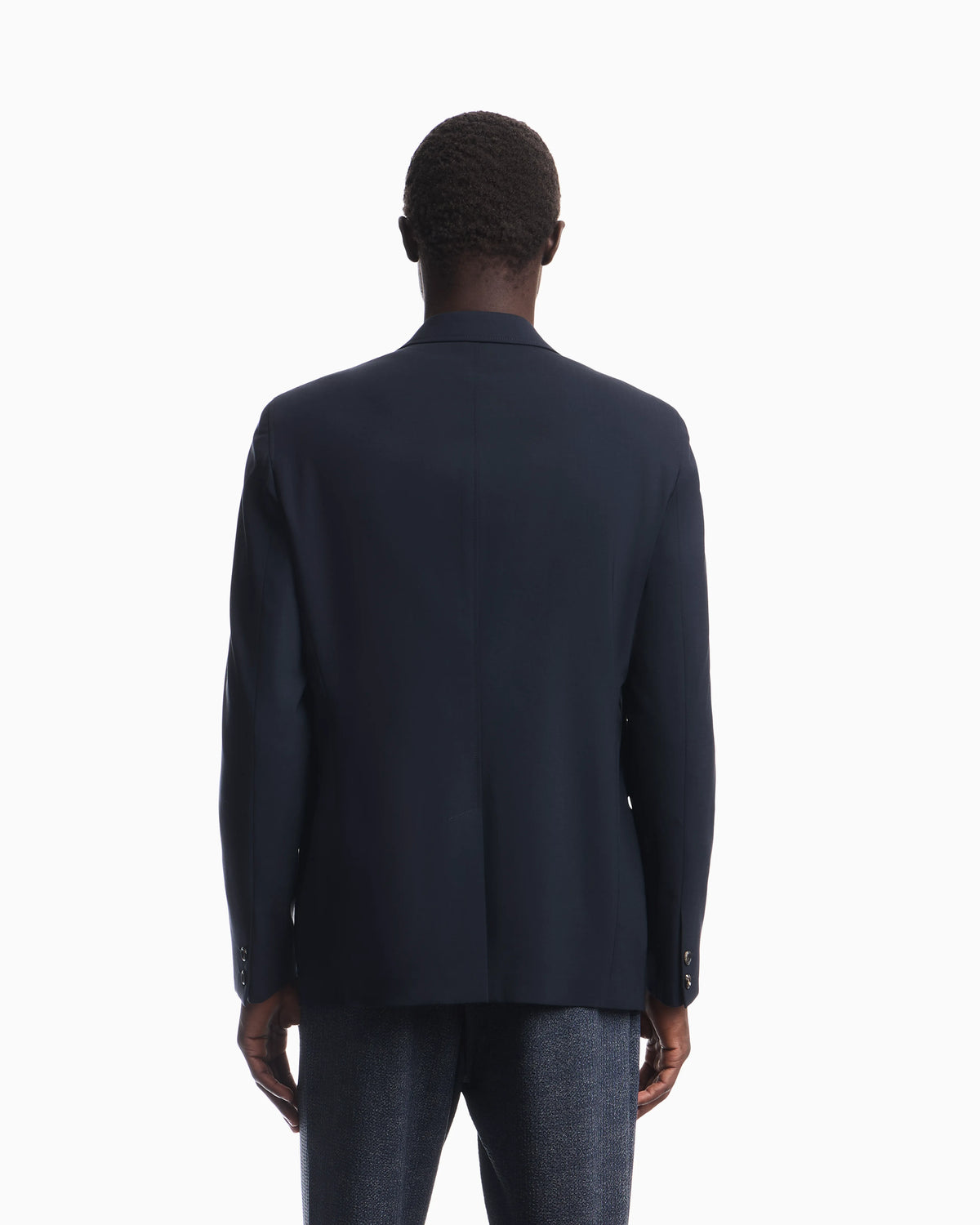 Half-lined blazer in stretch wool plain weave