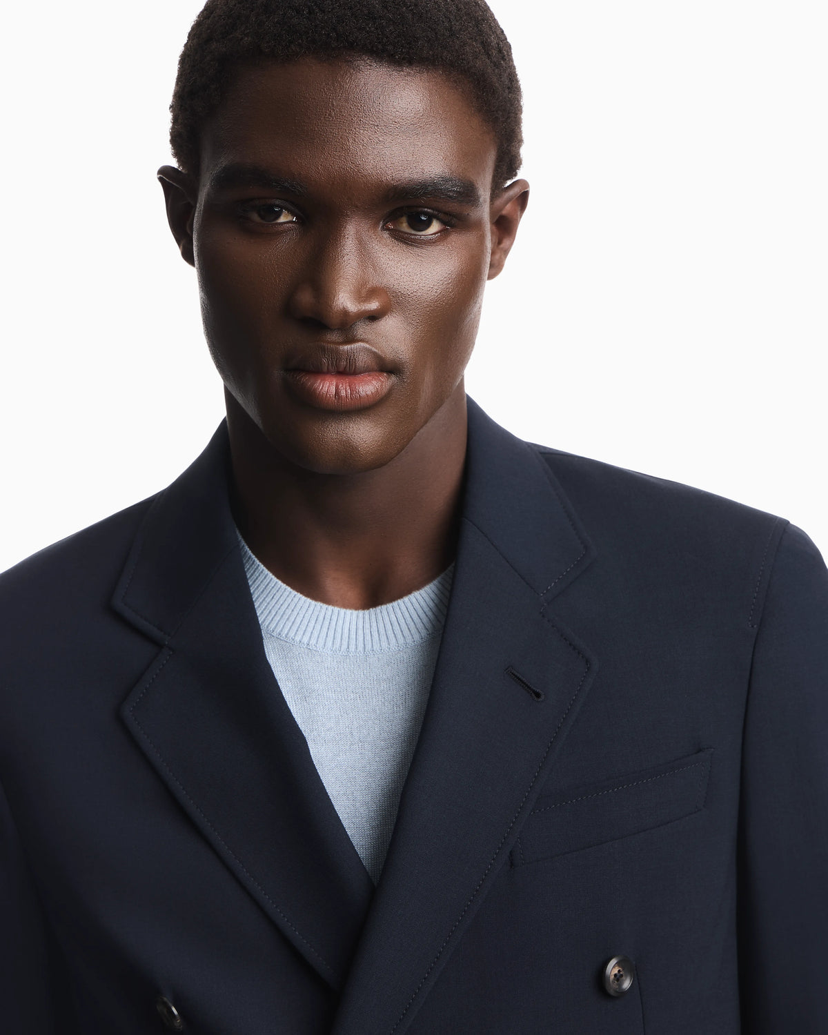 Half-lined blazer in stretch wool plain weave