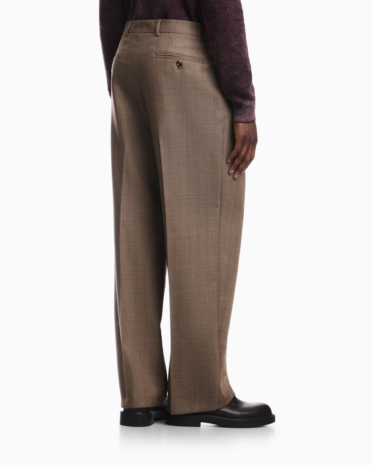 Herringbone trousers in virgin wool