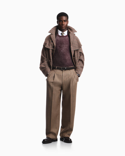 Herringbone trousers in virgin wool
