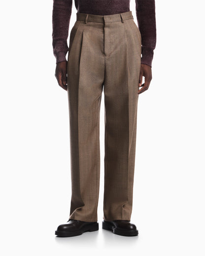 Herringbone trousers in virgin wool