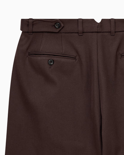 Pleated cotton trousers with a high waist and straight leg